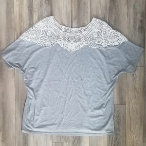 ☆3 for $20☆ Lace Detailed Bat Wing Shirt